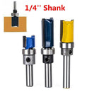 3pcs Shank Bearing Flush Trim Pattern Router Bit Woodworking Milling Cutt SQV