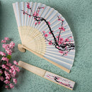 Unqiue Chinese Folding Hand Fan Japanese Cherry Blossom Design Silk Costume LJ