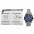 SKMEi Men's Stainless Steel Waterproof Blue Watch