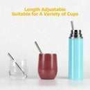 Drinking Straws Reusable Telescopic Stainless Steel Metal Straw Foldable wi R9R2