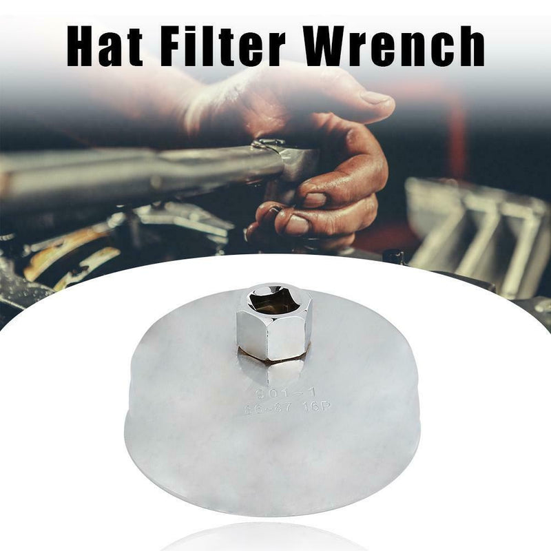 1/2 Square Drive 87mm 16 Flutes Cap Oil Filter Wrench Socket Remover Tool