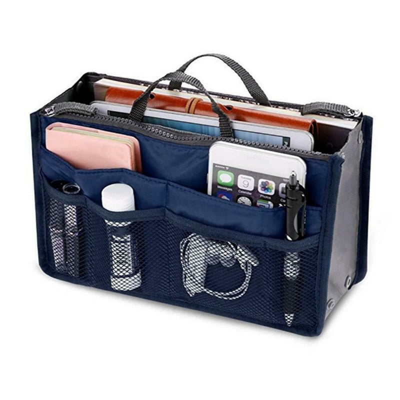 Portable Make Up Organizer Cosmetic Bag Travel Wash Handbag (Dark Blue) A