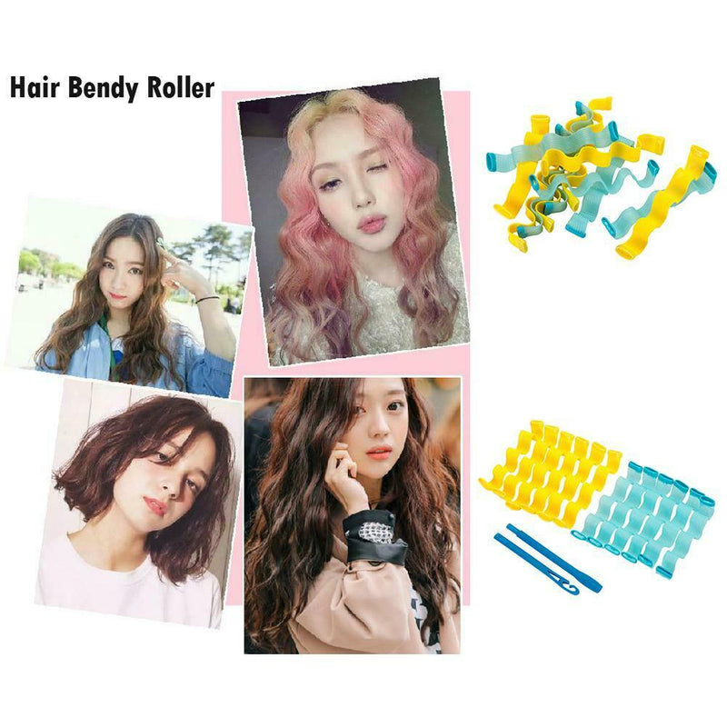 12pcs Soft Magic Hair Curler Bendy Roller Curl DIY Salon Hair Styling Tool K1B