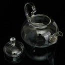 800ml Clear Glass Heat Resistant Teapot / Infuser Flower / Green Leaf Tea P