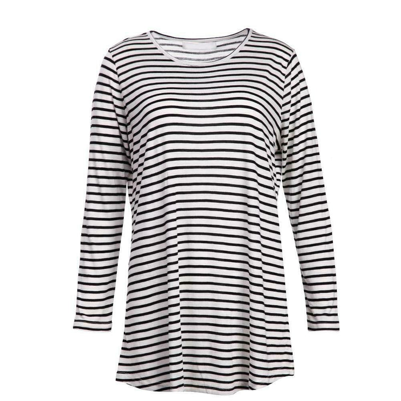 Long Sleeve Nursing T-Shirt for Pregnant Women Striped Maternity Clothes