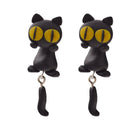 Cartoon Cat Animal Drop Earrings Pendant Polymer Clay Cute Ear Dangles Jewelry