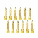 12-PACK 6.35mm (1/4 inch) Male to 3.5mm(1/8 inch) Female Stereo Jack Adapte F6T2