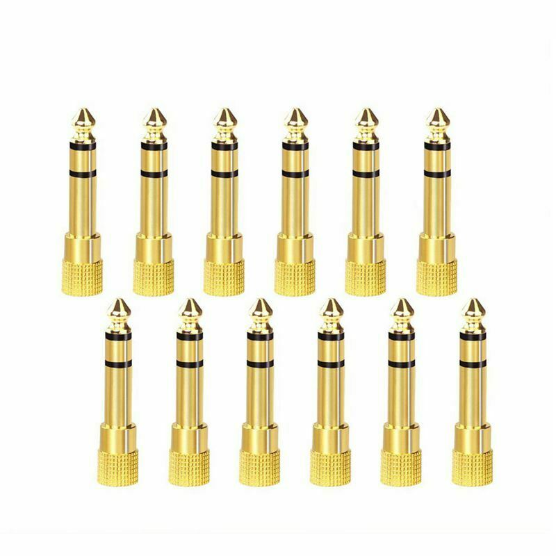 12-PACK 6.35mm (1/4 inch) Male to 3.5mm(1/8 inch) Female Stereo Jack Adapte F6T2