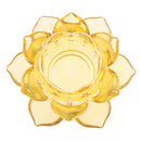 Buddhism Worship Lotus Flower Crystal Candle Holders Home Decoration Amber