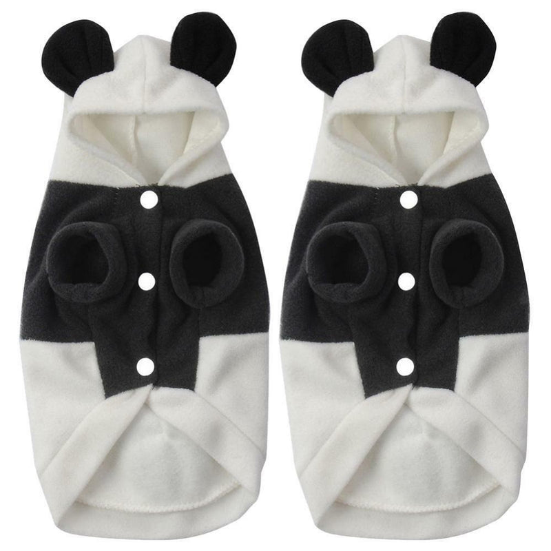 2x Pet Dog Cat Clothes Cute Panda Warm Hoodie Coat Costume Autumn Winter