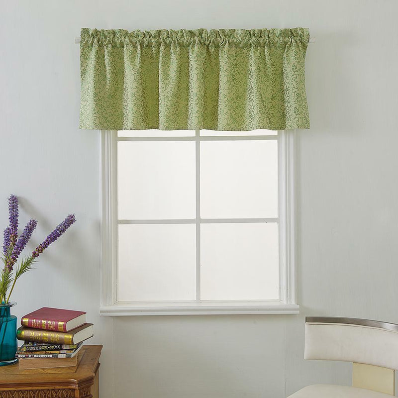 1 Set Green Rod Pocket Short Tier Curtains Panels Half Drapes for Bathroom