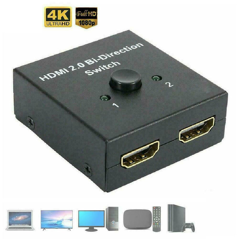 HDMI 2.0 HDTV Cable Switch Switcher Splitter Bi-Direction Hub HDCP 2x1 1x2 New