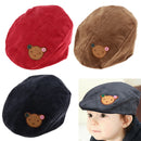 Toddler Kids Baby Boys Girls Beret Cap Fashion Cartoon Bear Hat Navy blue