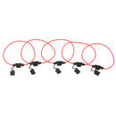 5 Pieces In-Line Car Fuse Holder Blade Mini 16AWG Cable 12V/24V/32V Waterproof