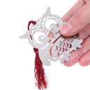 1 pcs owl hollow tassel stainless steel bookmark office statione%!