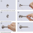 5 Pack 85 mm Spring Door Stop Metal Door Stoppers with Screws and Base Plat