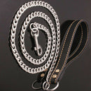 1Pcs Black Stainless Steel Leather Rope Welded Chain Traction Rope Newest Useful