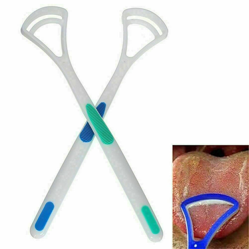 2pcs Plastic Tongue Tounge Cleaner Scraper Dental Care Mouth Oral Tools Hyg W7S8