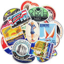 55pcs/Set Retro Fashioned Style Travel Stickers Luggage Suitcase