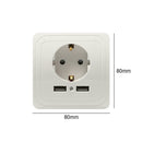 10A Charging Panel Household USB Port Wall Socket EU Plug Electric Socket