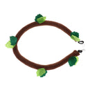 Parrot Bird Hamster Toys Leaf Decor Rope Perch Suspension Bridge Swing 55cm