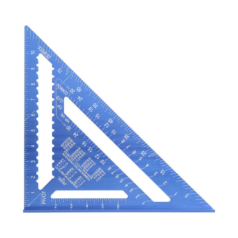 12 inch Metric Aluminum Alloy Triangular Measuring Ruler Angle Protractor