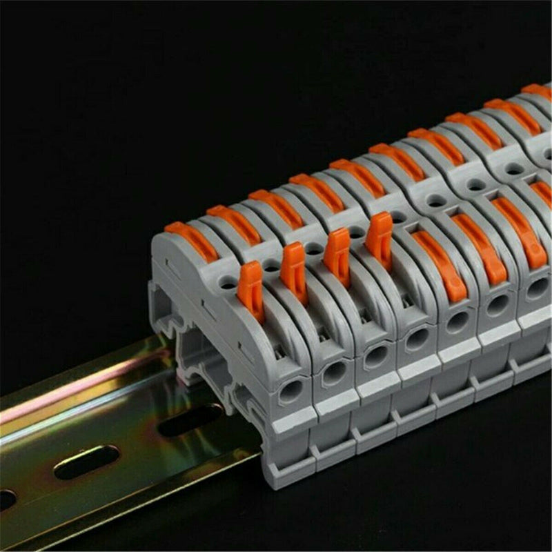 10Pcs LAS--211 1 Pin Din Rail Compact Cable Wiring Connector Terminal Block