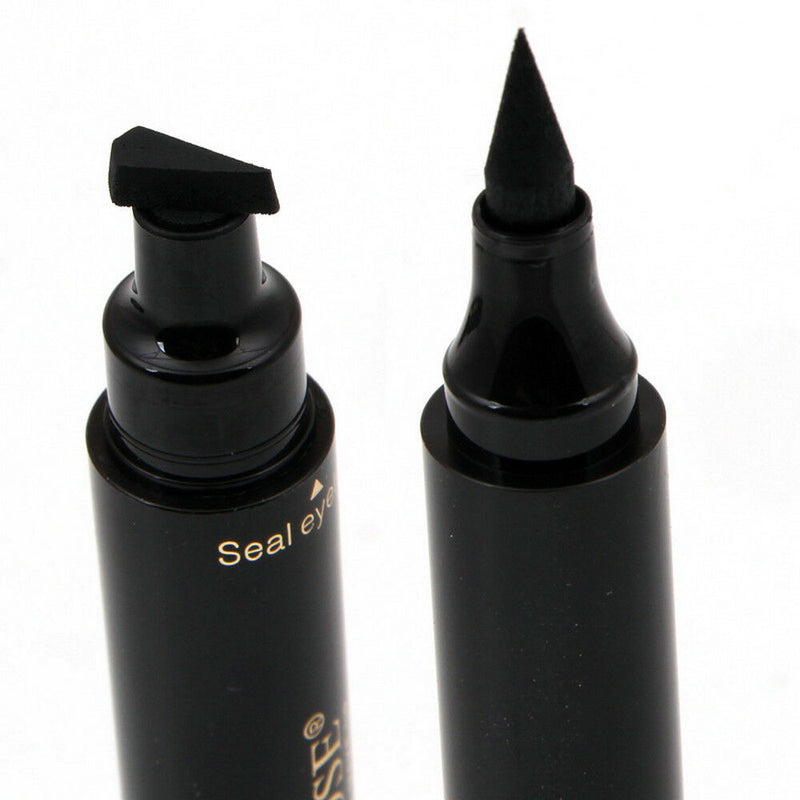 2 in 1 Pro Winged Eyeliner Stamp Eye Liner Pencil Black Makeup Liquid Waterproof