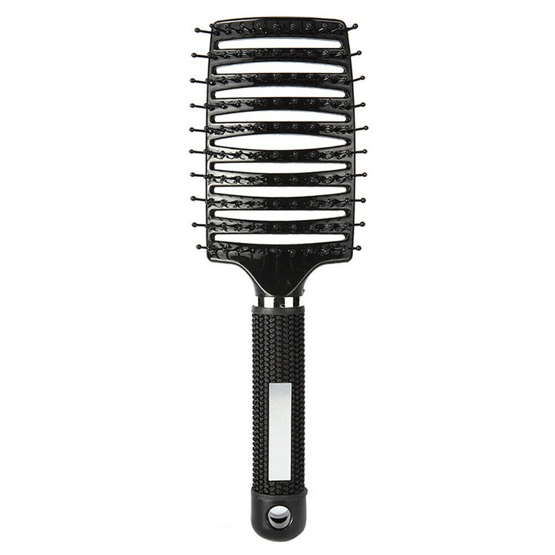 Hair Scalp Massage Comb Curly Detangle Hair Brush Hairdressing Tool (Black)