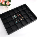 30 Grides Jewelry Organizer Display Case PU Velvet Tray Necklace Rings