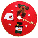 100cm Red Embroidered Non-woven Christmas Tree Skirt Xmas Home Ornament A