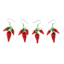 2 Pairs/Set Hot Chili Pepper Dangle Earrings Statement Earring 55mm Jewelry