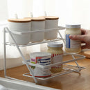 Spice Rack Two Layers Iron Storage Shelf Rack Home Kitchen Seasoning Holder