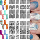2Pcs Nail Art Manicure Stamping Stencil Nail Viny Stickers 12Tips / Sheet Y L1V7