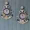 33cm Anchor Wall Clock Beach Sea Theme Nautical Decor Home Cafe DIY Plaque