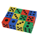 12pcs Foam Playing Dice - Random Colors / Features Black Solid Dots--Safe a C6R8