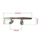 Mirror Polished Heavy Duty Boat Cleat 6 inch 15cm Open Base 316 Stainless Steel