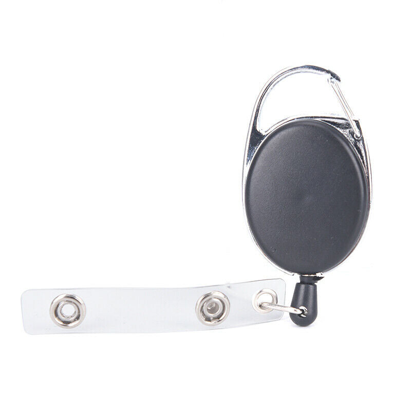 1 X Retractable Pull Badge Reel Zinc Alloy ABS ID Lanyard Name Tag Card Badge FT
