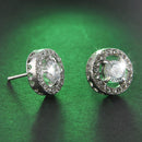 Hot Women's Crystal Zircon Inlaid Ear Stud Platinum Plated Earrings Jewelry Gift