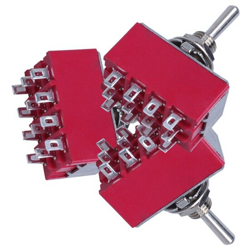 3pcs Toggle switch MTS-403 4PDT ON-OFF-ON 3 Files 12 Feet 6A 125VAC 2A 250V H1R2