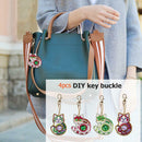 4pcs DIY Full Drill Special Shaped Diamond Painting Cat Keychain Pendant