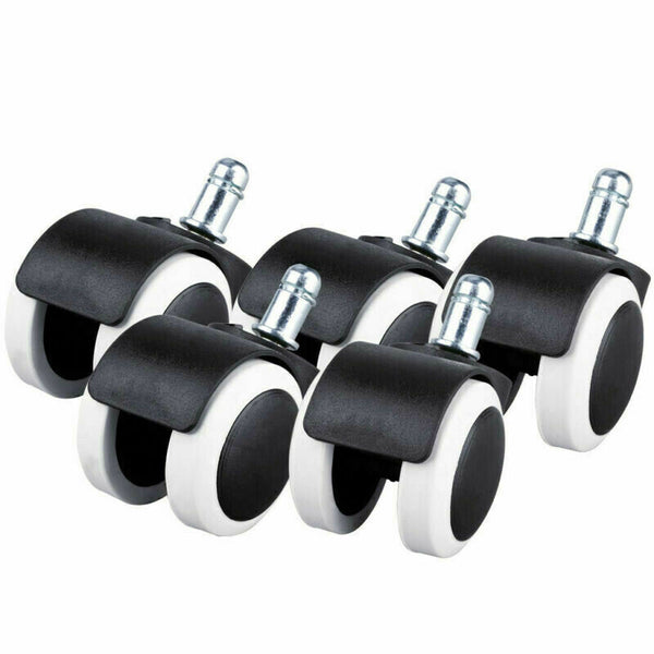 5PCS Office Chair Caster Wheels Rubber for Hardwood Floor Replacement Set 73 Gw