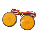 2x 12V Round LED Motorcycle Tail Lights Brake Turn Signal Lamps Rear Reflectors