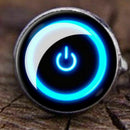 Fashion Men's Cufflinks Power Button Gem Shirt Cufflinks Cuff Links Mens Dr