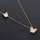 Fashion Brand Woman Jewelry Butterfly Pendant Necklace Steel Best Stainless Q0W4