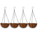 4Pcs Hanging Coconut Basket, Hanging Plant Pot Flower Holder, 10inch