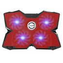 LED Laptop Cooling Pad Quiet 4 Fans Retractable Bracket Stand Tilt 1400RPM