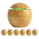 130ml USB Electric Air Humidifier Wood Grain 7 Color LED Lights Diffuser