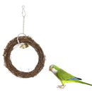 Bird Parrot Natural Rattan Swing Ring Hanging Pet Parakeet Budgie Cockatiel Cage