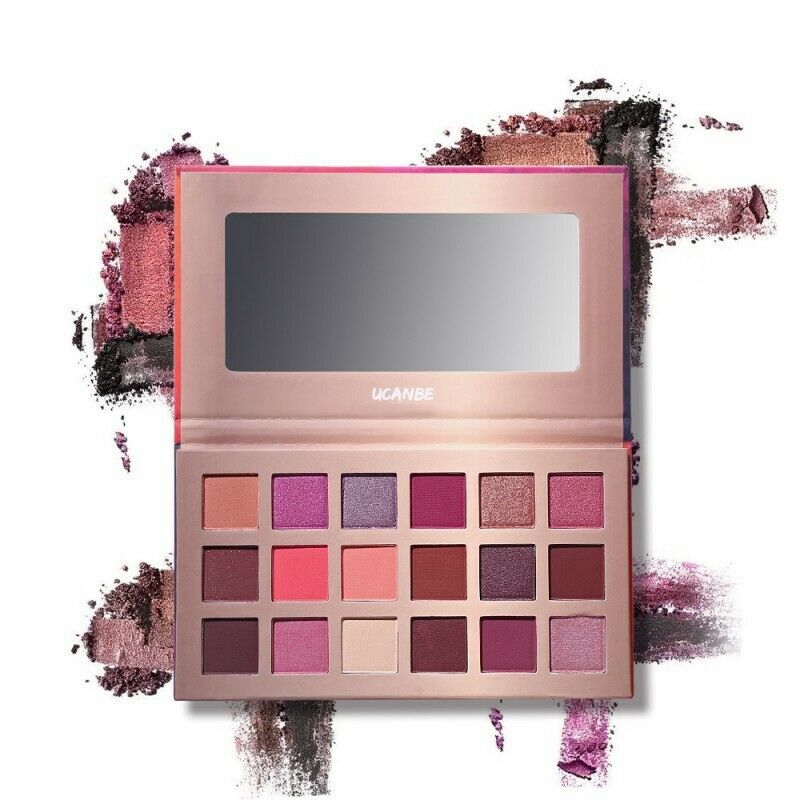Ucanbe Shimmer Matte Dreamland Eyeshadow Makeup Palette 18 Color Purple Pin Q6W6